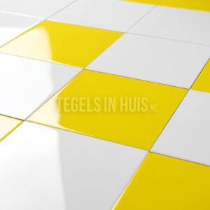 wandtegels amarillo limon geel glans 15x15