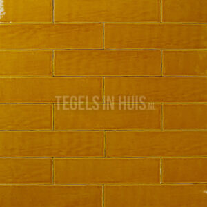 eq langwerpige witjes 7,5x30 cm handvorm wandtegel caramel geel glans