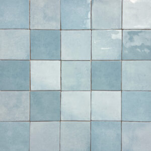 porcelacasa wandtegel random 10x10 handvorm mix blauw glans (0,62 m2)
