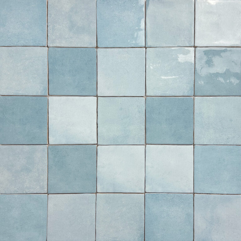 porcelacasa wandtegel random 10x10 handvorm mix blauw glans (0,62 m2)