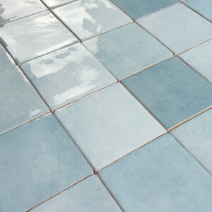 porcelacasa wandtegel random 10x10 handvorm mix blauw glans (0,62 m2)