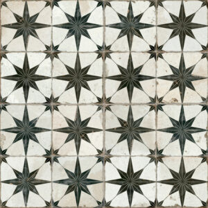 vintage vloertegel fs star n zwart 45x45cm 4 in 1