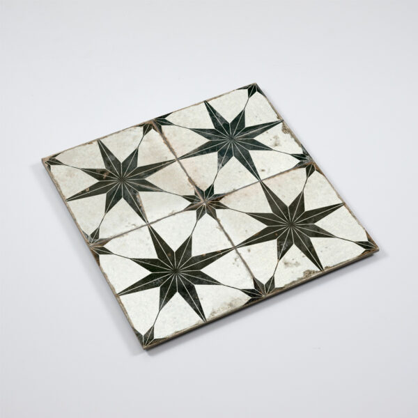 vintage vloertegel fs star n zwart 45x45cm 4 in 1