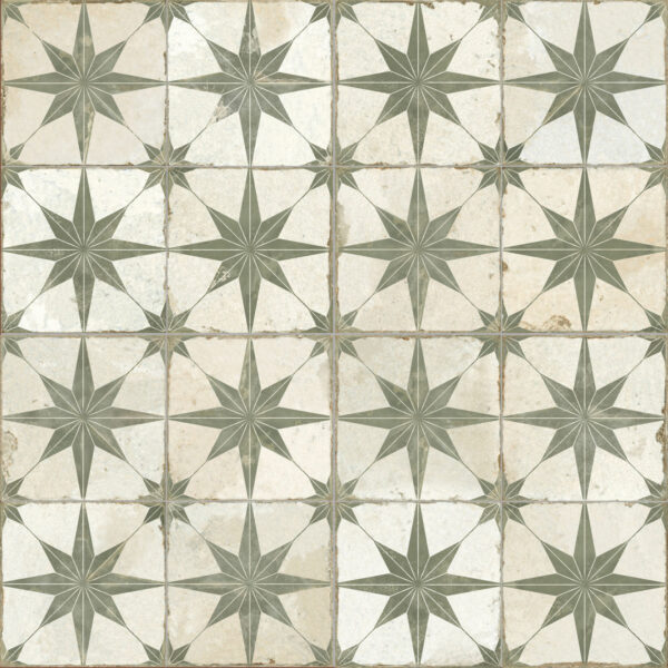 vintage vloertegel fs star s sage groen 45x45cm 4 in 1