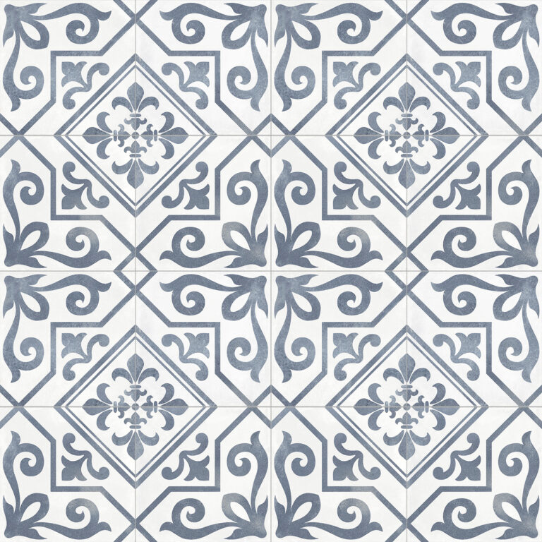 vloertegel ayala blauw 45x45 cm ( 4 in 1 tegel ) vintage