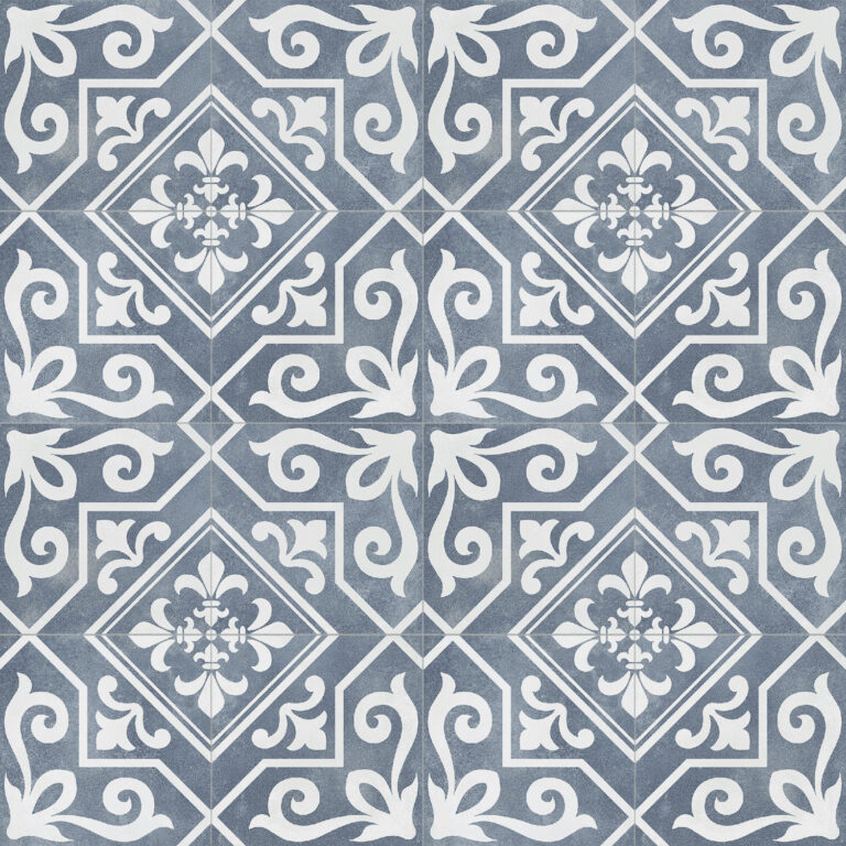 vloertegel ayala blauw reverse 45x45 cm ( 4 in 1 tegel ) vintage