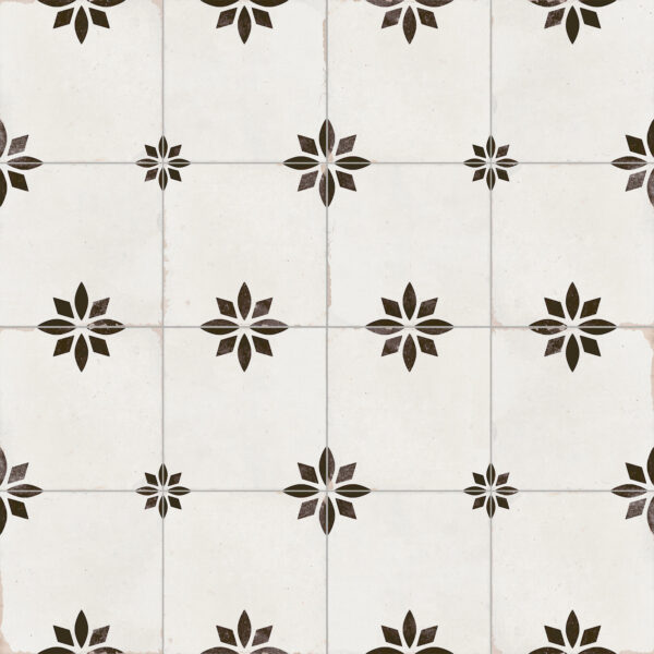 vloertegel savannah zwart 45x45 cm ( 4 in 1 tegel ) vintage