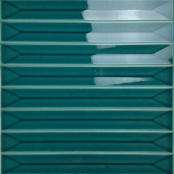 wandtegel langwerpig vitral petrol blauw groen craquelé decor axis 5x40