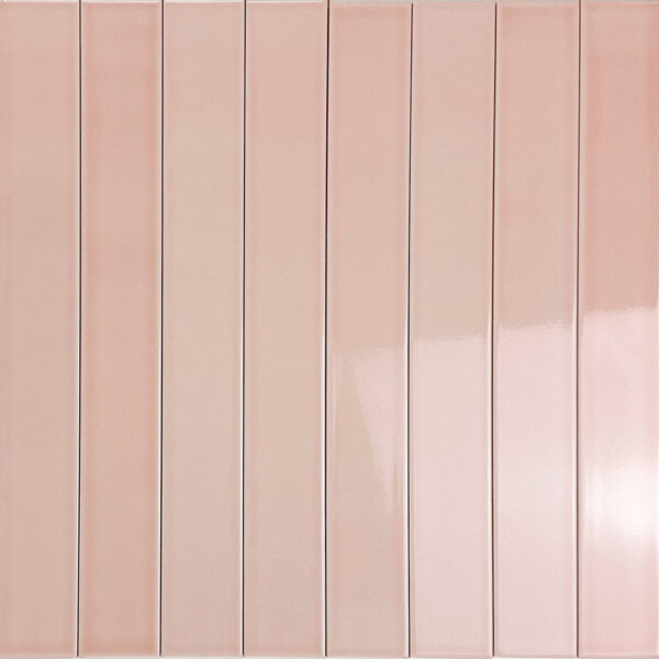 wandtegel langwerpig vitral roze 5x40