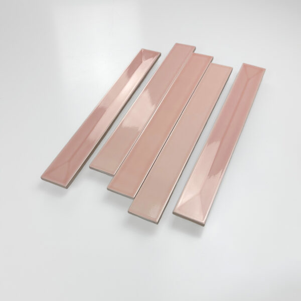 wandtegel langwerpig vitral roze 5x40