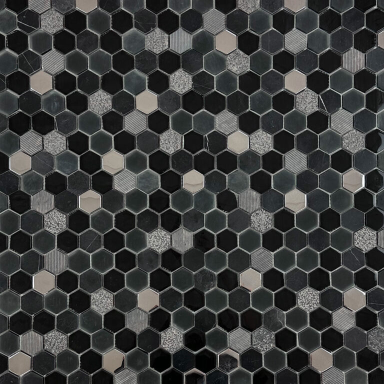 mozaiek hexagono zwart 30.2x30.5 (minimale afname 11 stuks)