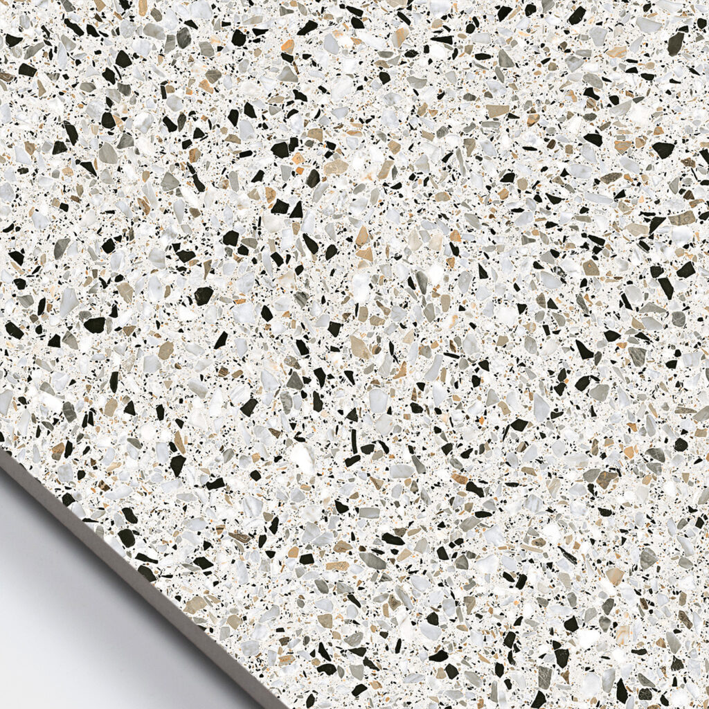 vloertegel / wandtegel nadinne terrazzo naturel grijs 60x120 gerectificeerd