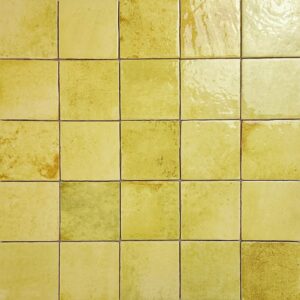 wandtegel menorca lime geel groen glans vintage craquele 10x10