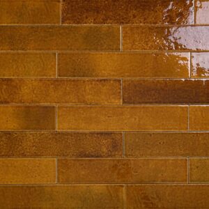Wandtegel Menorca roest bruin glans vintage craquele 6.5×32.8