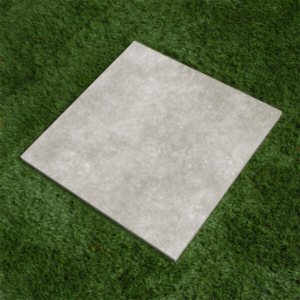 keramische terras / tuin tegel grainstone parel grijs 90x90x2 gerectificeerd