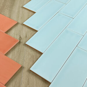 wandtegel aria handvorm licht blauw mat 10x30
