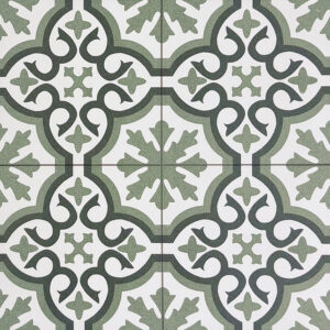 vloertegel / wandtegel chelsea groen vintage 45x45 4 in 1