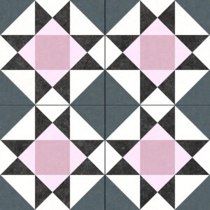 vloertegel / wandtegel penta roze vintage 45x45 4 in 1