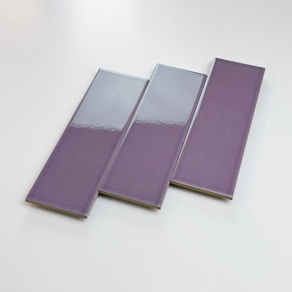 wandtegel solo paars glans 8x25