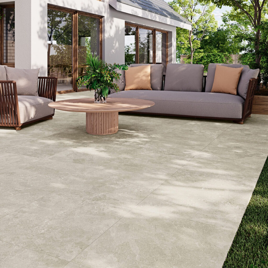 keramische terras / tuin tegel street beige 60x60x2 gerectificeerd
