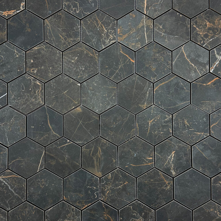 vloertegel / wandtegel hexagon manhattan antraciet mat 29x27 matje