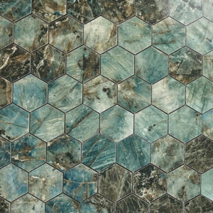 vloertegel / wandtegel hexagon lemurian groen blauw gepolijst 29x27 matje