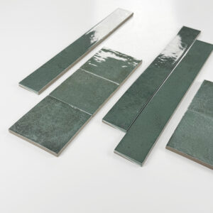 wandtegel verticale handvorm moss donkergroen 10x10