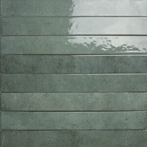 wandtegel verticale handvorm moss donkergroen 5x40