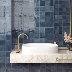 wandtegel verticale handvorm royal donkerblauw 10x10