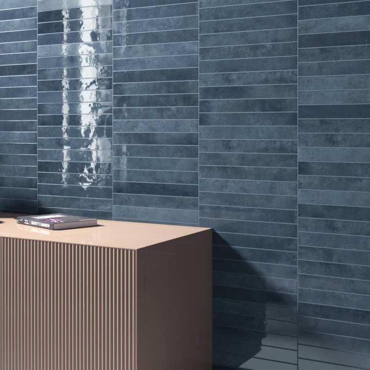 wandtegel verticale handvorm royal donkerblauw 5x40