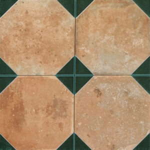 Vintage vloertegel / wandtegel FS Nonna sage decor 45.2×45.2cm 4 in 1 R11