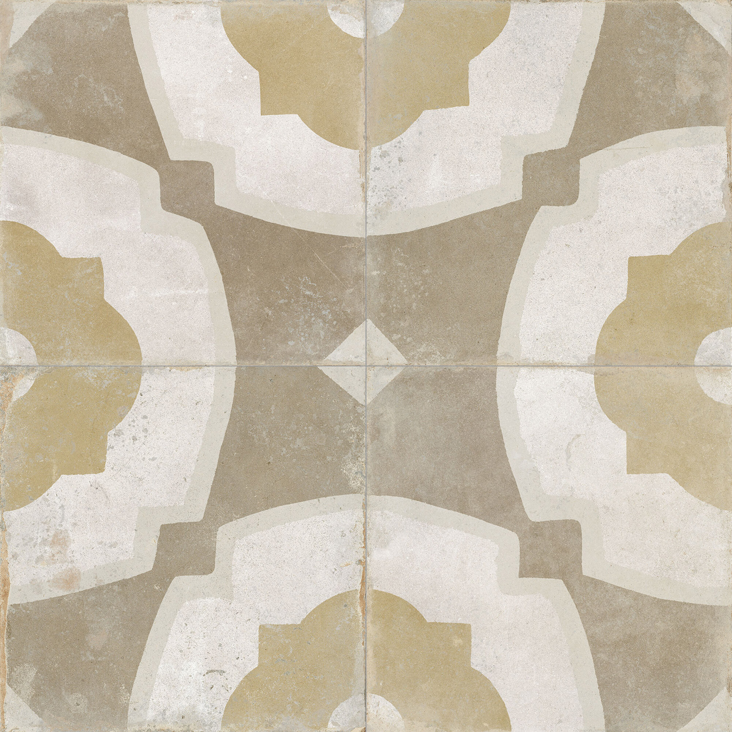 vloertegel / wandtegel fs farfalla mustard geel 45x45 4 in 1