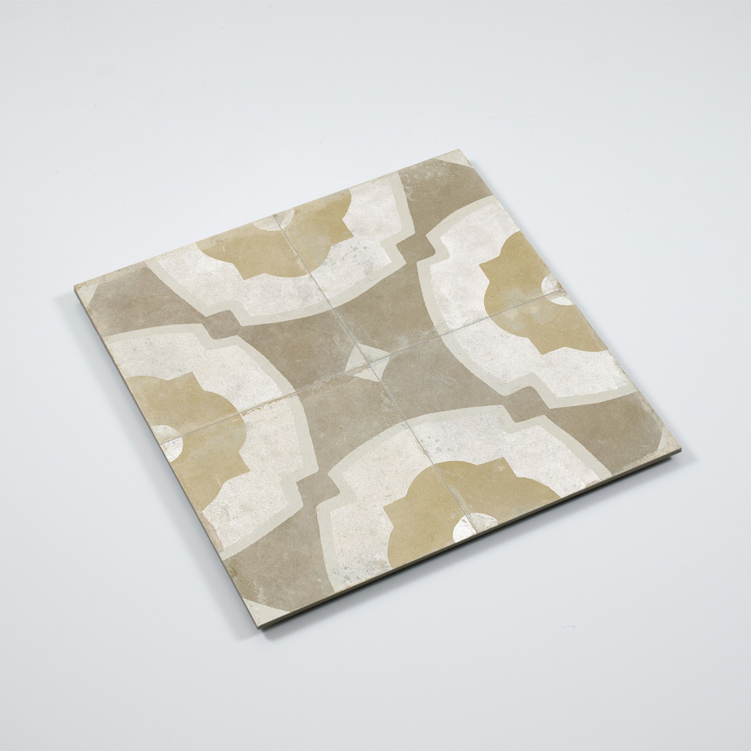 vloertegel / wandtegel fs farfalla mustard geel 45x45 4 in 1