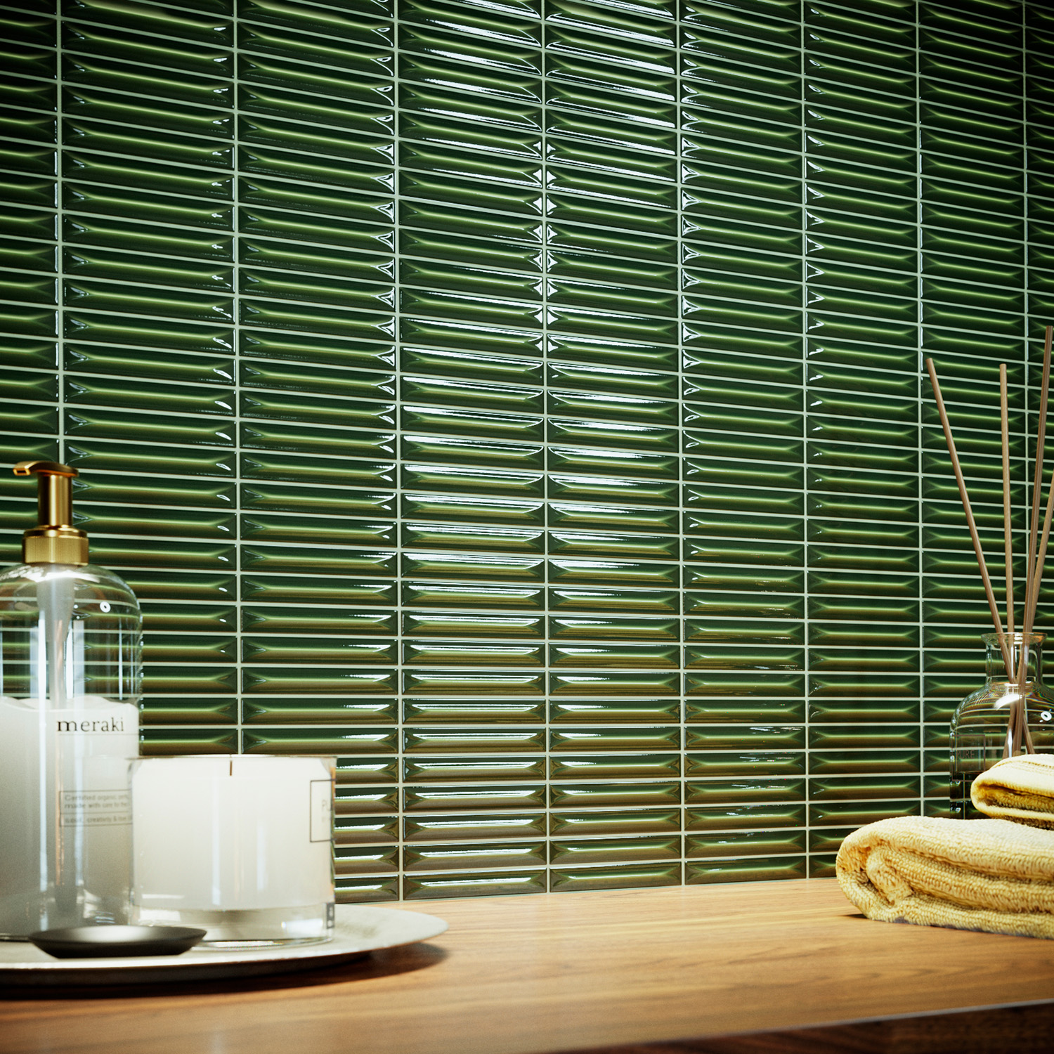 wandtegel kitkat arrow victorian groen 1,5x10 cm