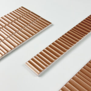 wandtegel metallica ribbel koper 5x30 cm