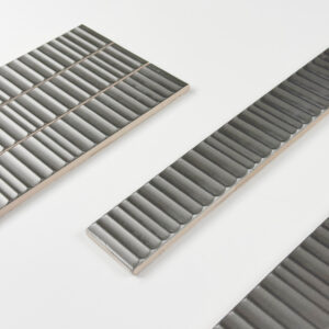 wandtegel metallica ribbel zilver 5x30 cm