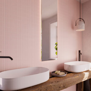 wandtegel tokyo ribbel blush roze 5x30 cm