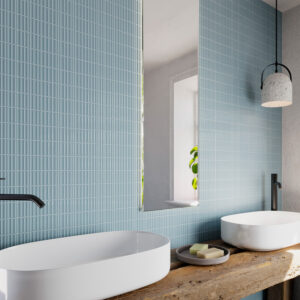 wandtegel tokyo ribbel ocean blauw 5x30 cm