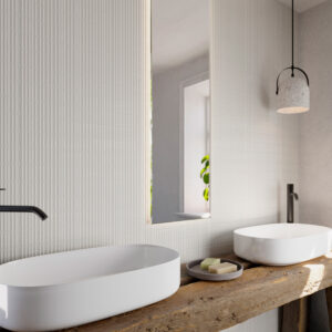 wandtegel tokyo ribbel smoke grijs 5x30 cm