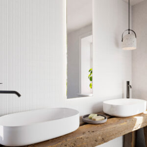 wandtegel tokyo ribbel wit 5x30 cm