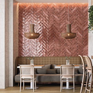 wandtegel handvormlook fez burdeos 7,5x30 cm