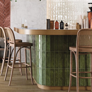 wandtegel handvormlook fez groen 7,5x30 cm