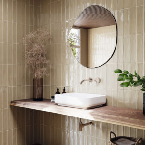 wandtegel handvormlook rural latte glans 7,5x30 cm