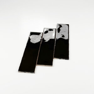 wandtegel handvormlook rural zwart glans 7,5x30 cm