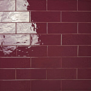wandtegel handvormlook venice pomegranate aubergine 7,5x20 cm