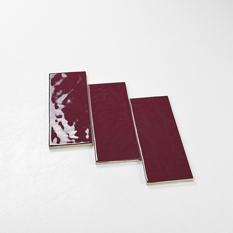 wandtegel handvormlook venice pomegranate aubergine 7,5x20 cm