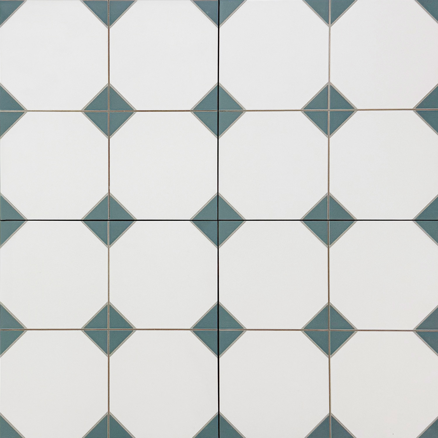 vloertegel / wandtegel canterburry blauw 33x33 4 in 1 tegel r9