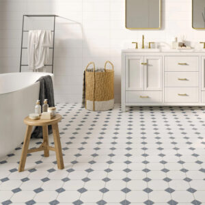 vloertegel / wandtegel canterburry blauw 33x33 4 in 1 tegel r9