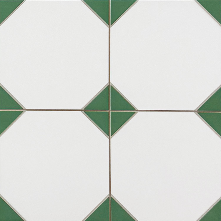 vloertegel / wandtegel canterburry groen 33x33 4 in 1 tegel r9