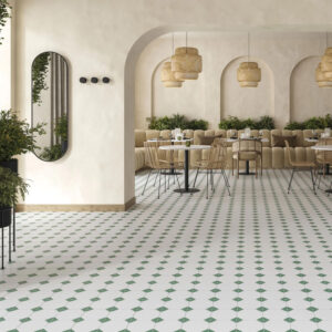 vloertegel / wandtegel canterburry groen 33x33 4 in 1 tegel r9